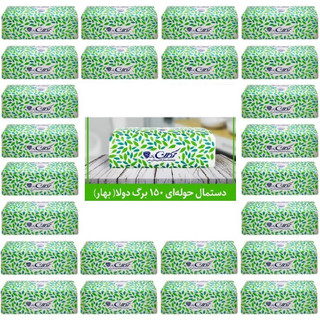 تصویر دستمال کاغذی 150 برگ تکلان پاک مدل بهار بسته 25 عددی